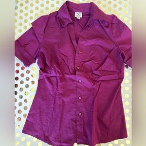 Worthington Rich Purple Collared Shirt